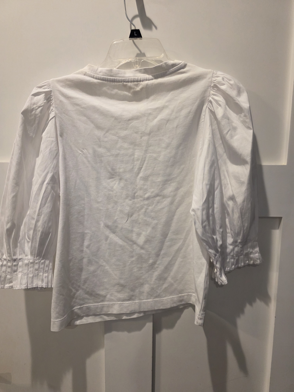 Madewell Hazel Femme Top Women’s S White Cotton Puff Sleeve Crew Neck Blouse - Picture 9 of 9